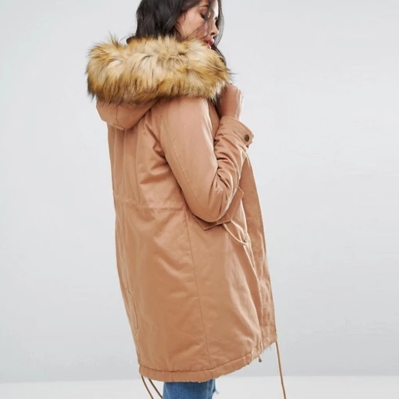 Boohoo Parka Coat With Faux Fur - Picture 3 of 7